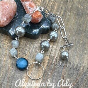 Alquimia Silver and Blue Bracelet